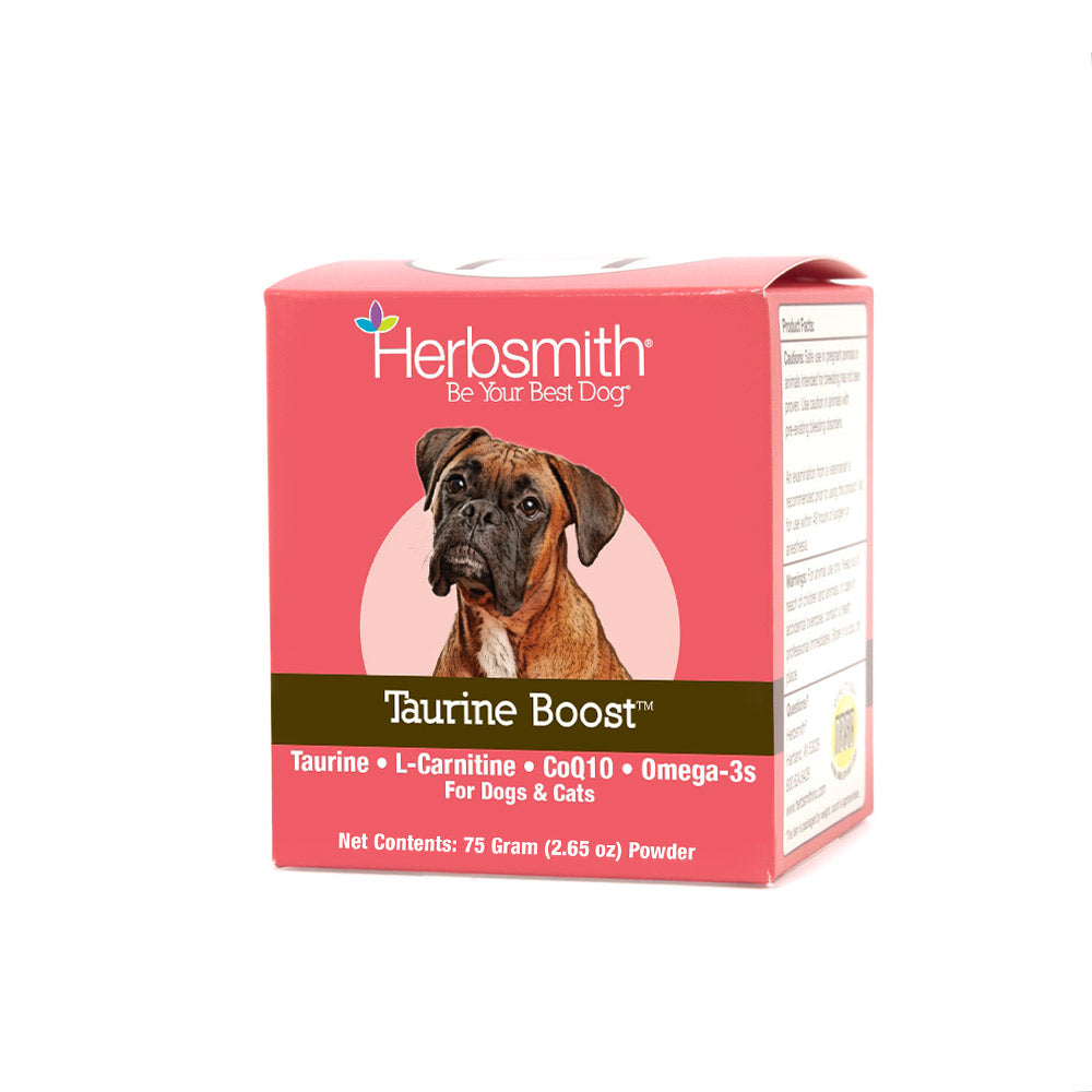 Herbsmith Taurine Boost for Dogs and Cats Tauring, L-Carnitine, CoQ10, Omega-3s 75g powder