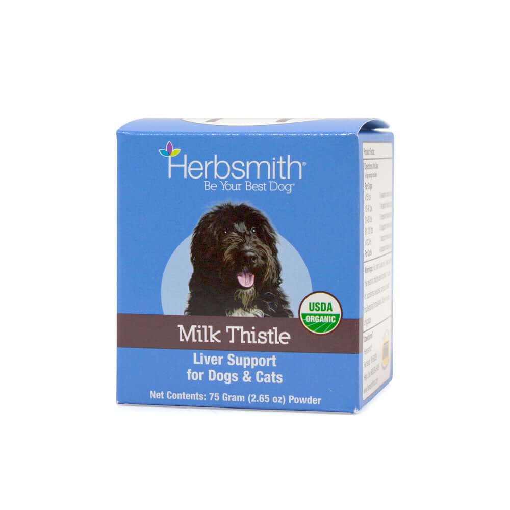 Herbsmith Milk Thistle: Liver Support for Cats and Dogs 75g Herb Package Front