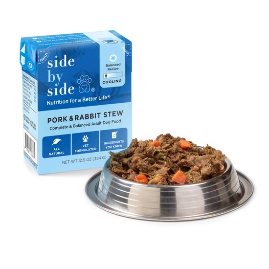 Side by Side Cooling Pork and Rabbit Hearty Stew for Dogs (12.5oz carton)