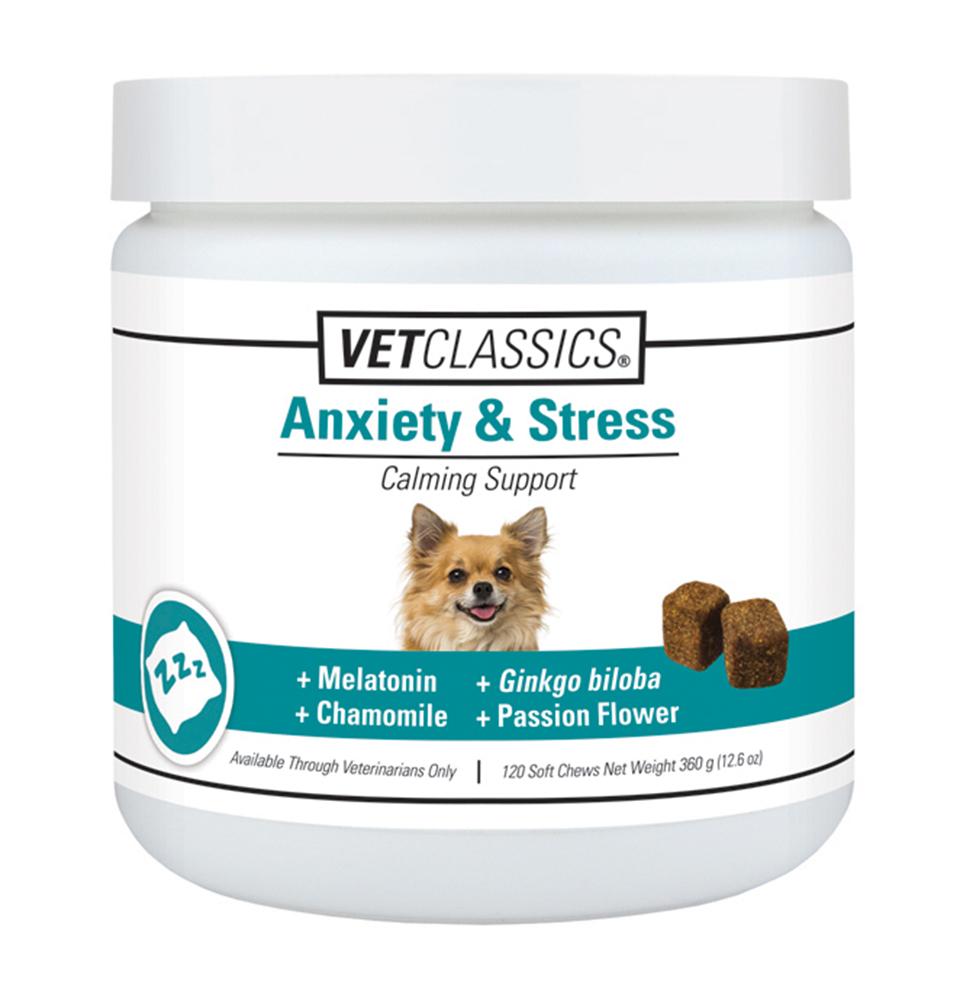 Vet Classics Anxiety and Stress Supplement for Dogs (120 Soft Chews)