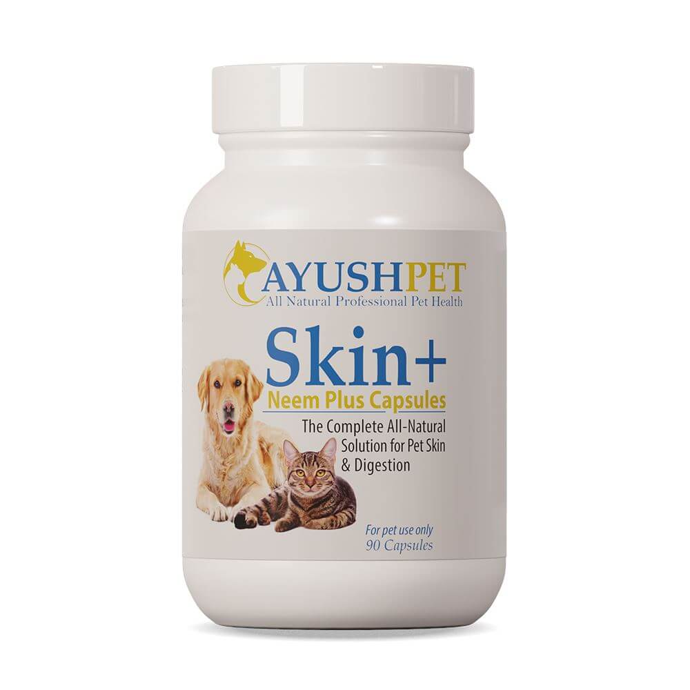 Ayush™ Pet Skin+ Neem Plus Herbal Formula for Dogs and Cats (90 Capsules)
