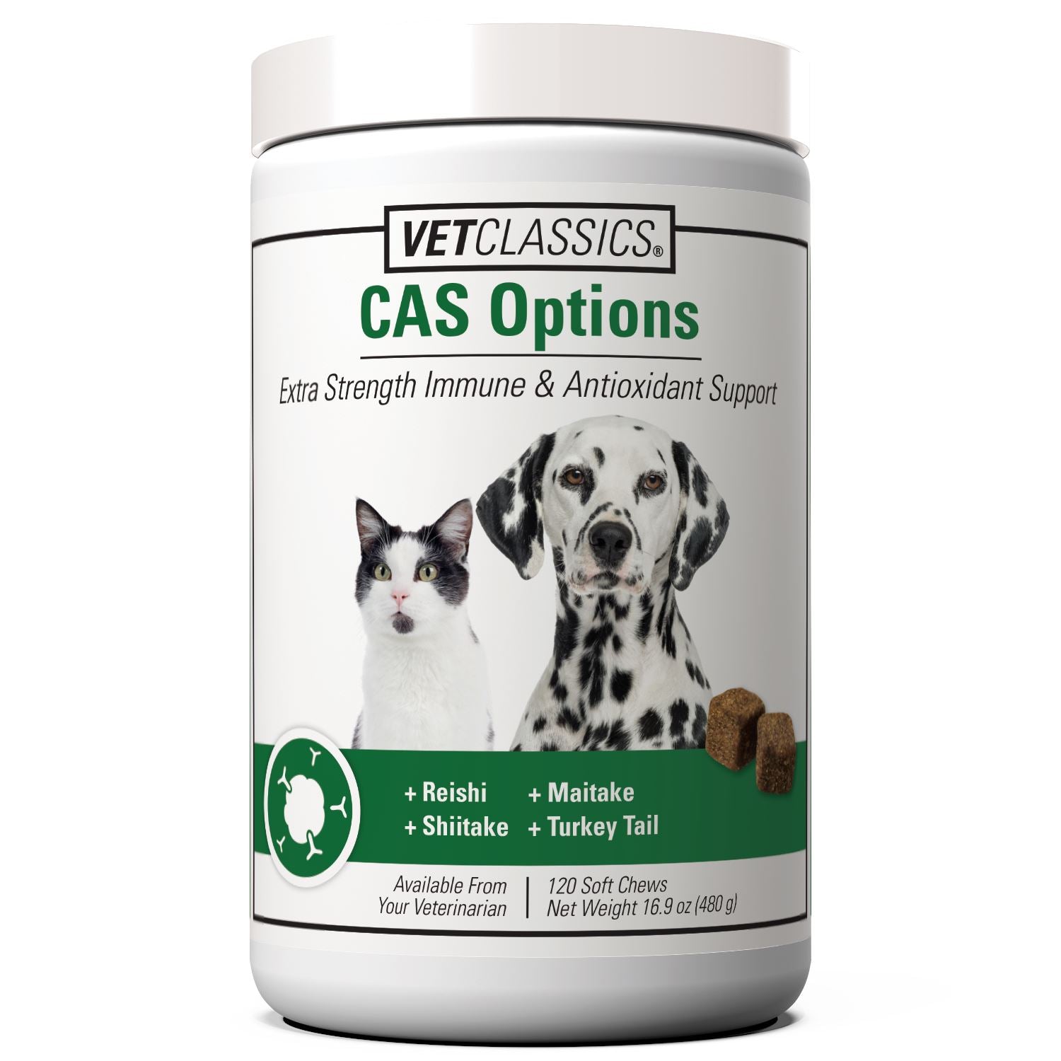 Vet Classics CAS Options Soft Chews for Dogs and Cats (120 Soft Chews)