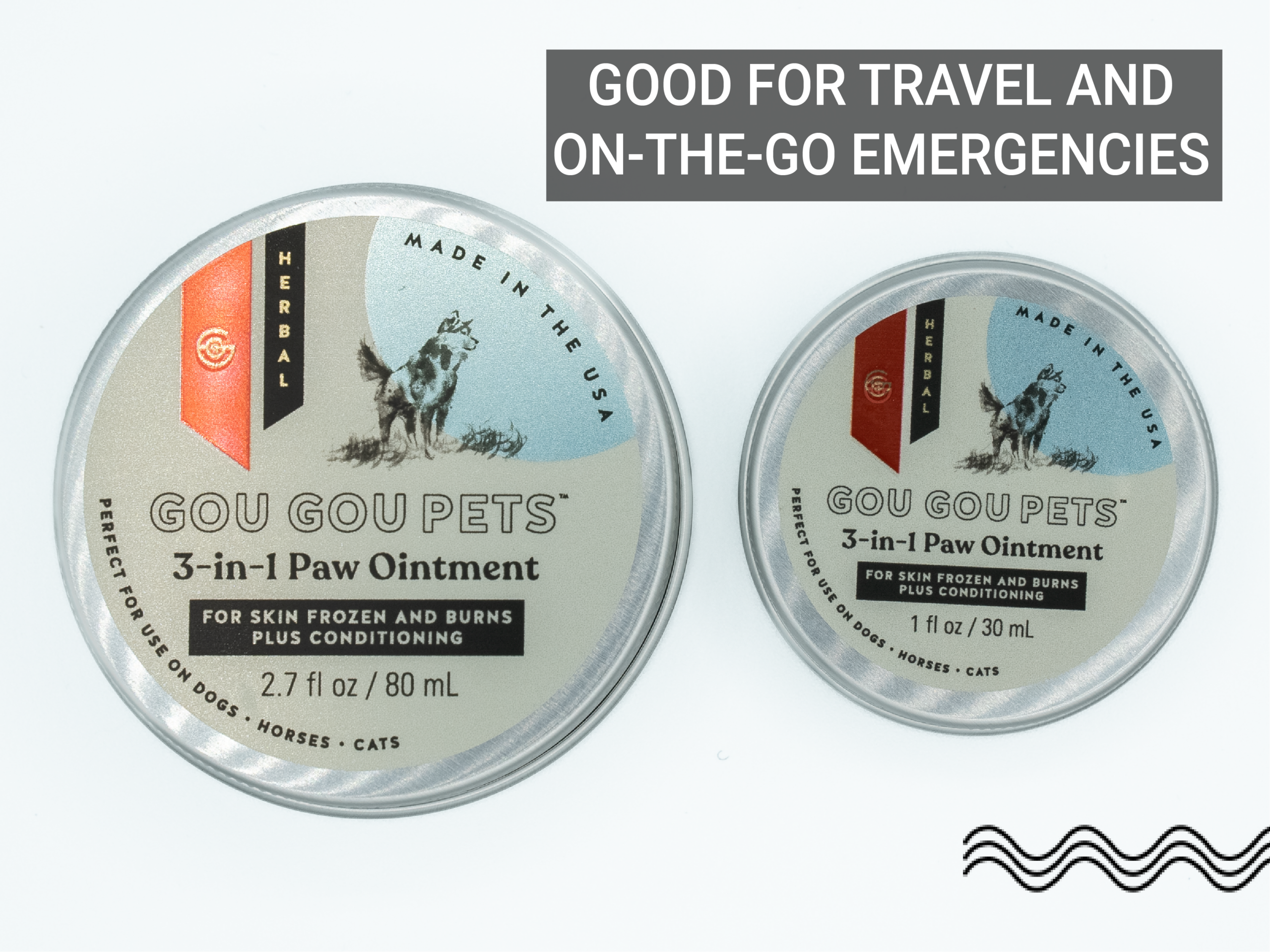 Gou Gou Pets 3-in-1 Paw Ointment for Dogs and Cats: Conditioning & Moisturizing for Extreme Heat & Cold Causing Frozen & Burned Paws