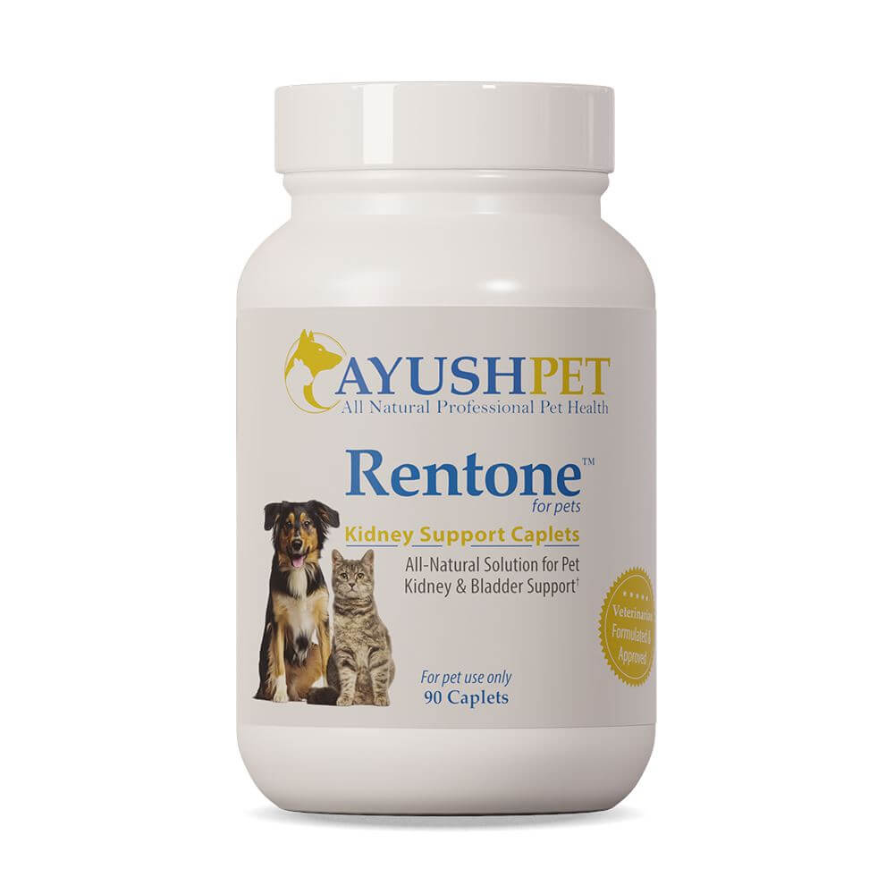 Ayush™ Pet Rentone™ Kidney and Urinary Herbal Support for Dogs and Cats (90 Caplets)