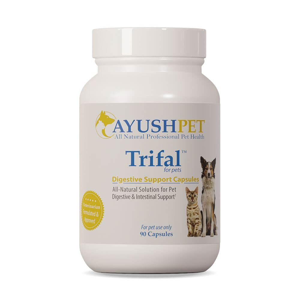Ayush™ Pet Trifal™ Herbal Digestive Support for Dogs and Cats (90 Capsules)